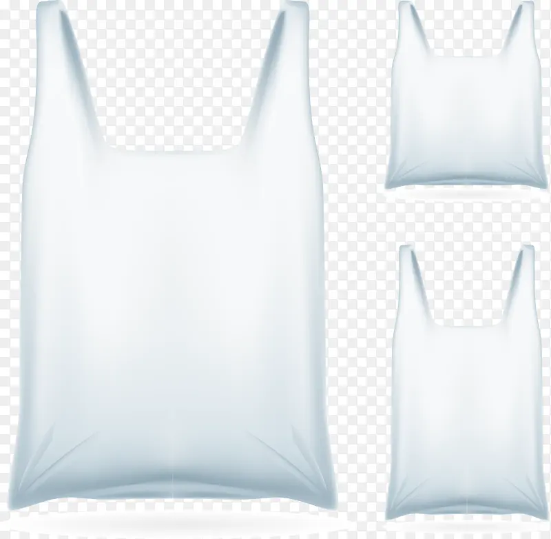 3款白色塑料袋设计矢量素材