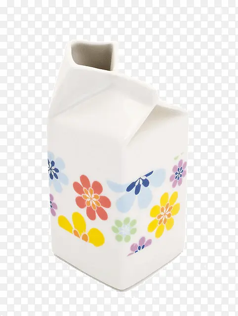 彩色小花陶瓷牛奶盒