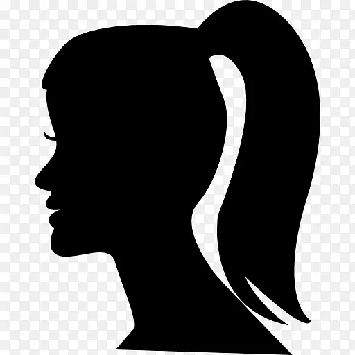 女的头扎着马尾辫图标