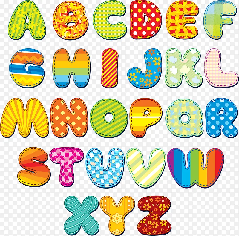 圆形艺术英文字母