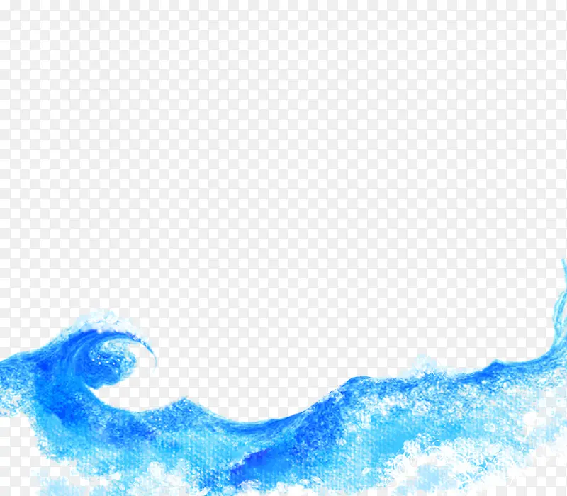 蓝色大海装饰图案免抠素材