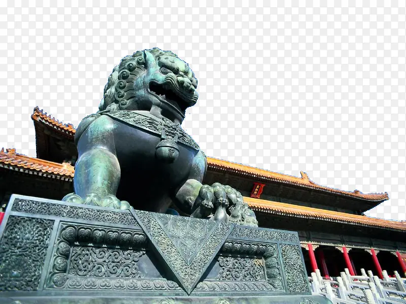 高清摄影北京故宫石狮