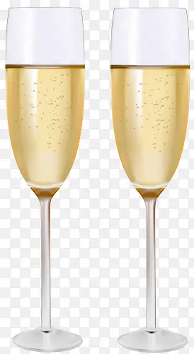 手绘两杯香槟酒