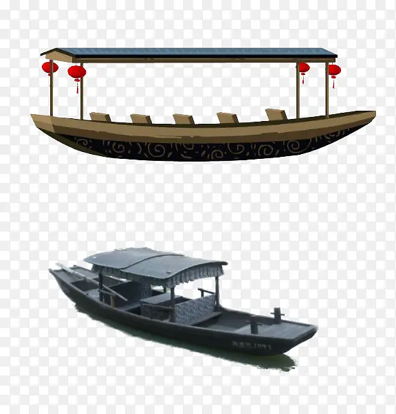 手绘中国古代船