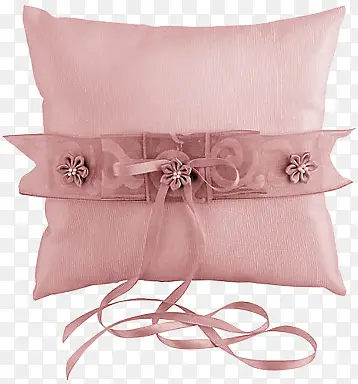 粉色丝带抱枕方枕