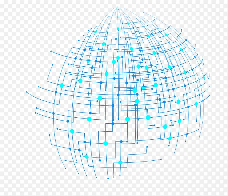 蓝色科技地球轮廓素材