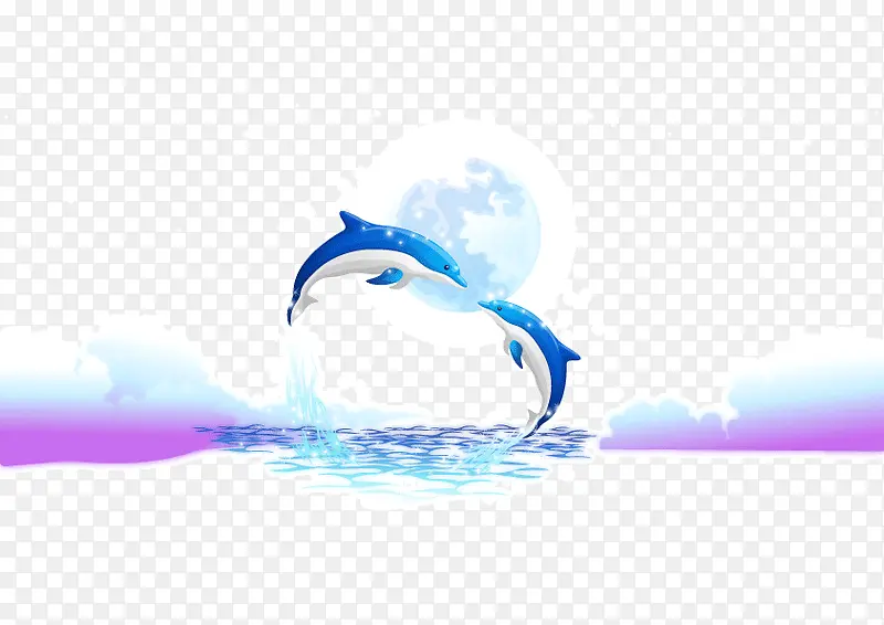 海豚 海浪 海水 矢量图 背景