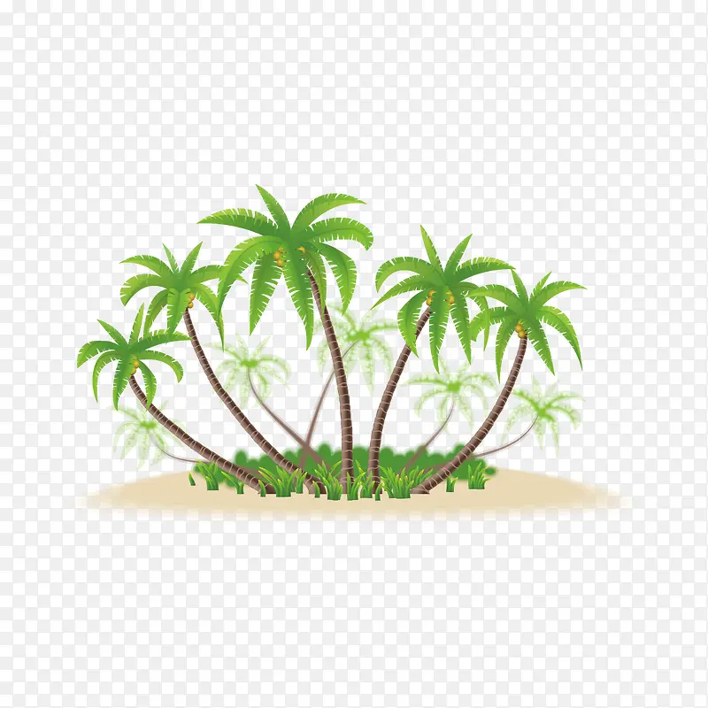 海滩边的椰子树