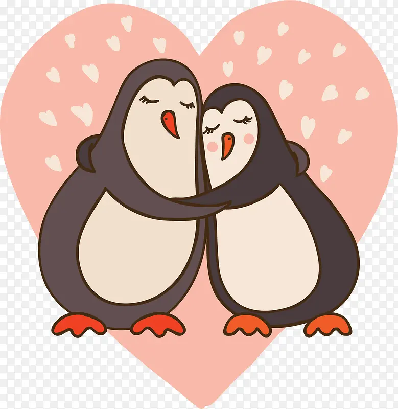 可爱企鹅情人节情侣