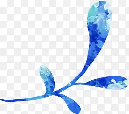 创意合成蓝色的玫瑰花根茎