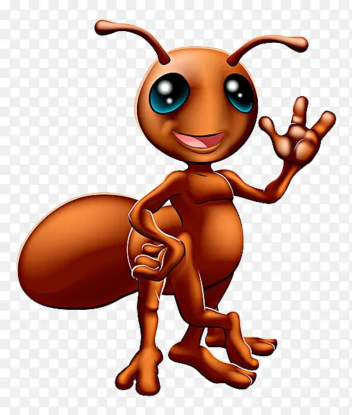 棕色蚂蚁打招呼