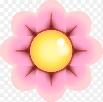 粉色卡通花朵七夕情人节