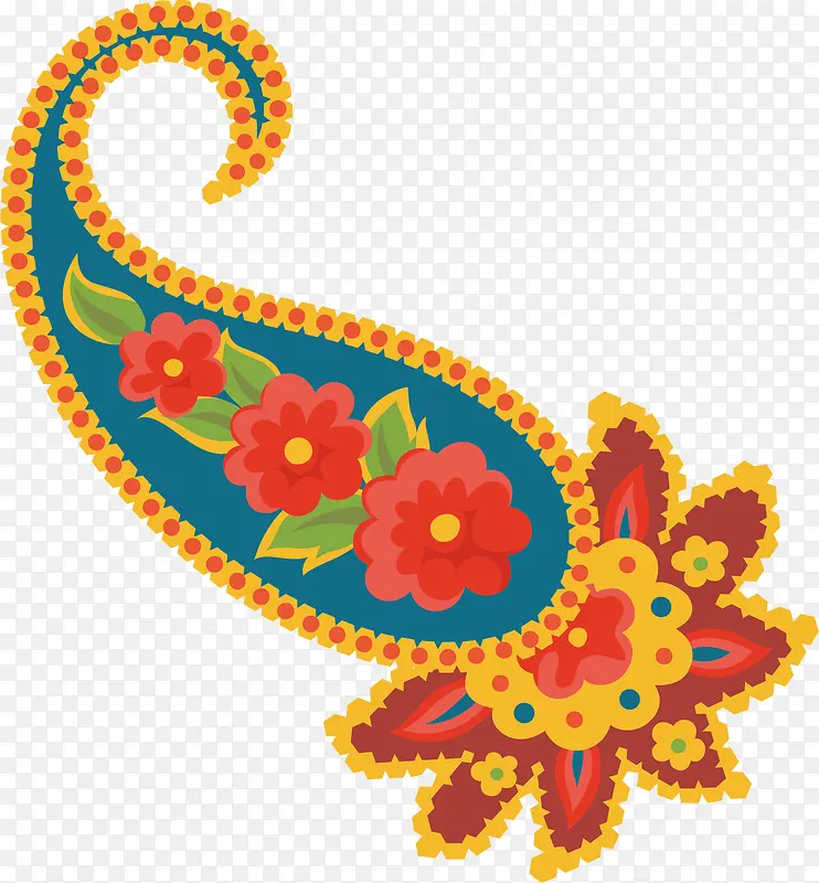 彩色花朵装饰矢量图