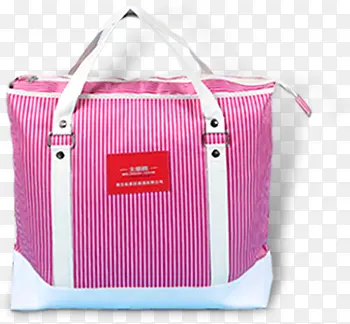 粉色条纹行李包素材