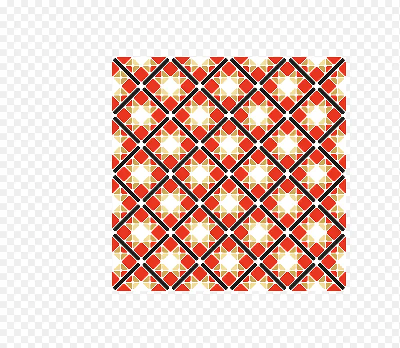 欧式红色正方形墙布矢量图