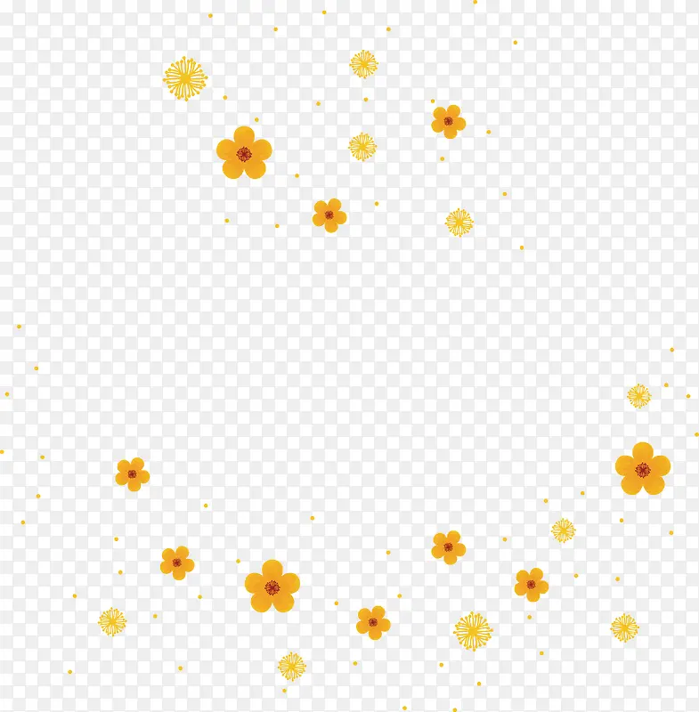 精美发散的金色梅花矢量图