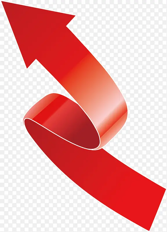 红色向上曲线箭头装饰设计