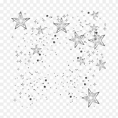 漂浮的雪花和星星免抠素材