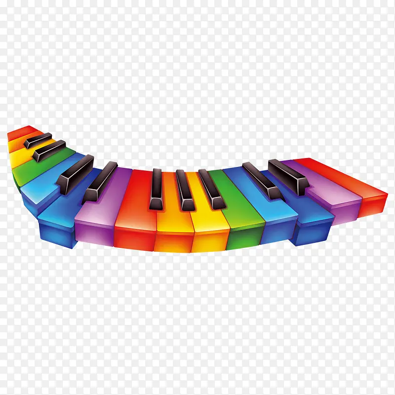 彩虹钢琴键装饰图案