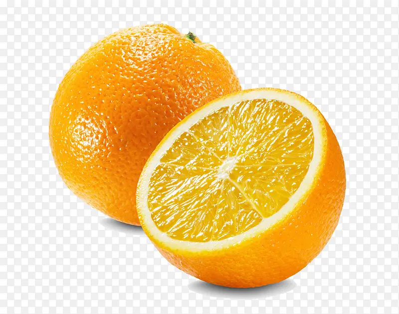 切开的橙子素材免抠