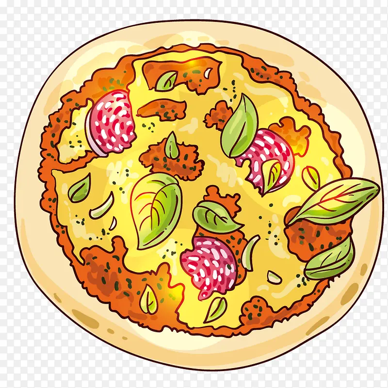 矢量肉夹饼子