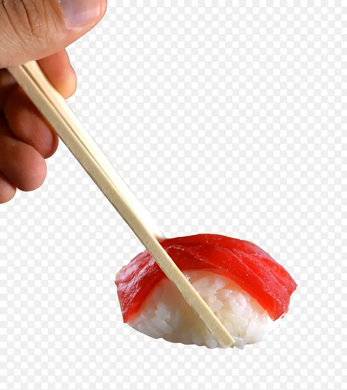 筷子夹寿司