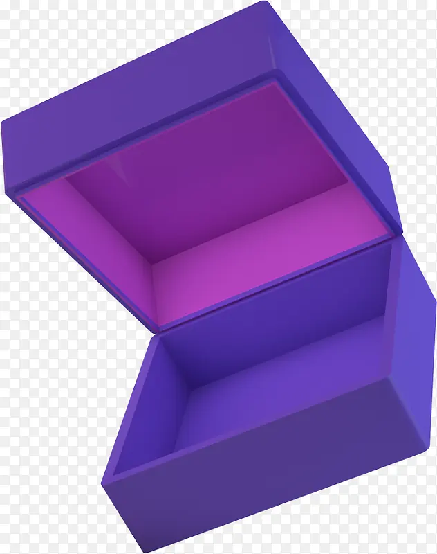紫色卡通手绘礼盒百宝箱