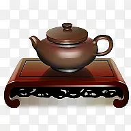手绘中国风古典剪影  精美茶具