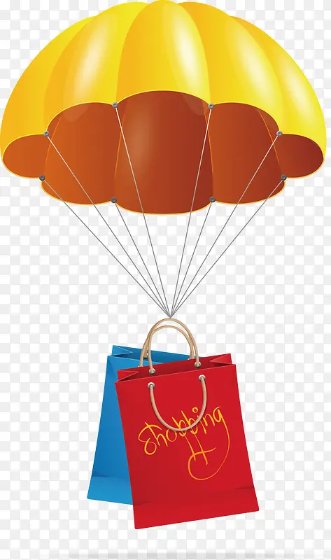 黄色降落伞购物袋
