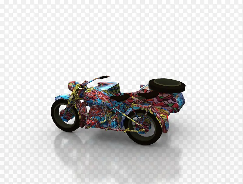 涂鸦三轮摩托车