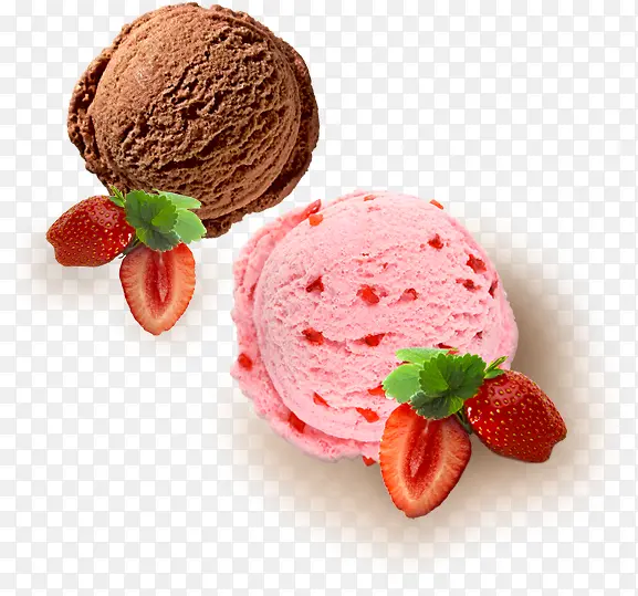 创意合成草莓冰激凌
