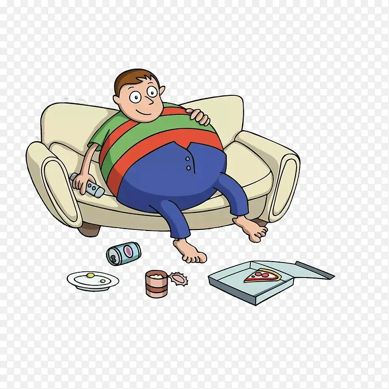 沙发上的胖男子
