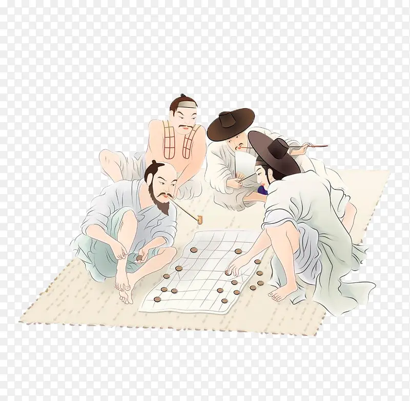 古代下棋的人们