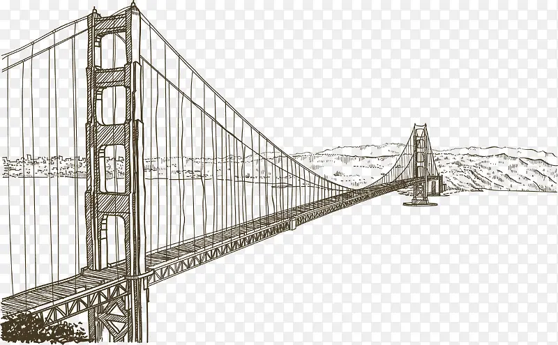 手绘跨海大桥