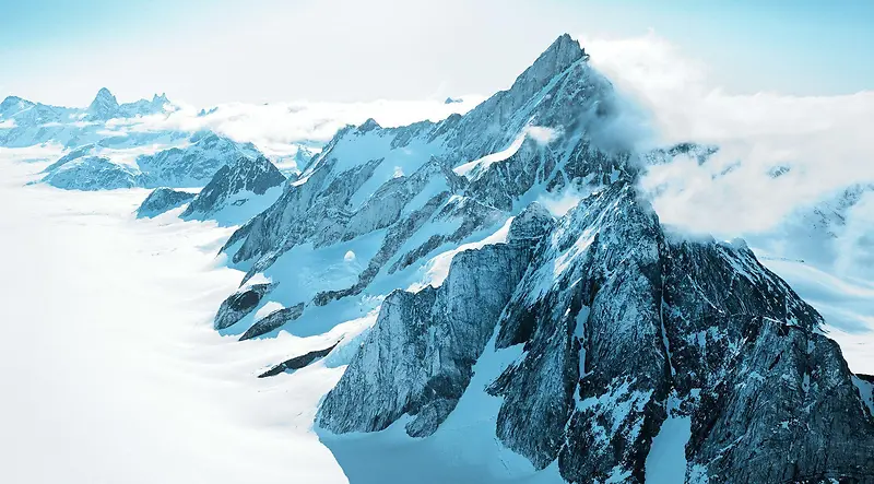 雪山格陵山脉岩石风景