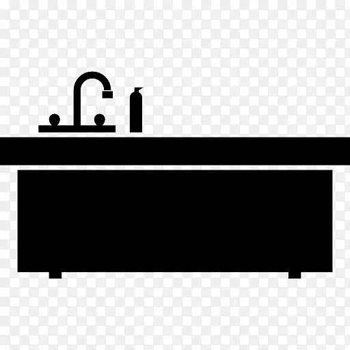 厨房的水槽和水龙头的轮廓图标
