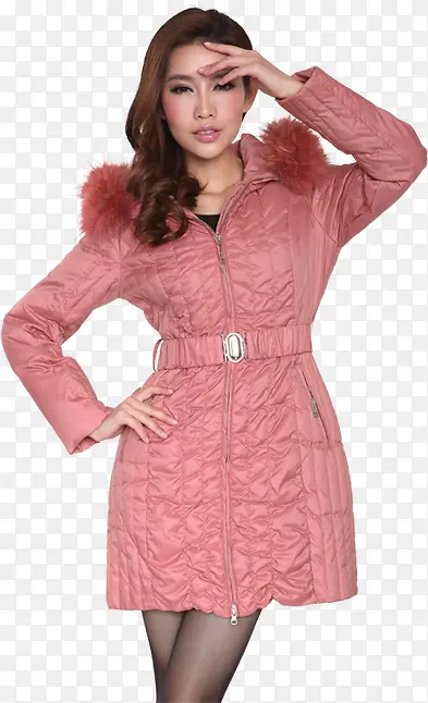 冬季粉红色外套女装