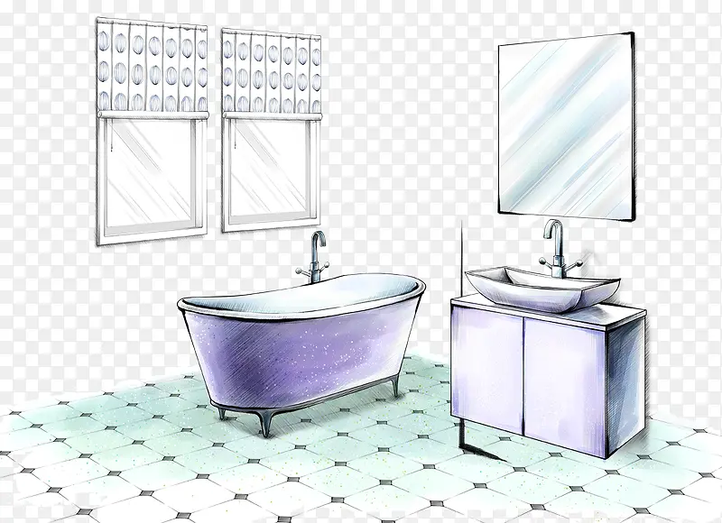 手绘浴室