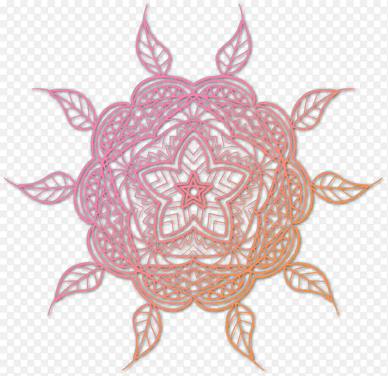 粉红色民族风花纹