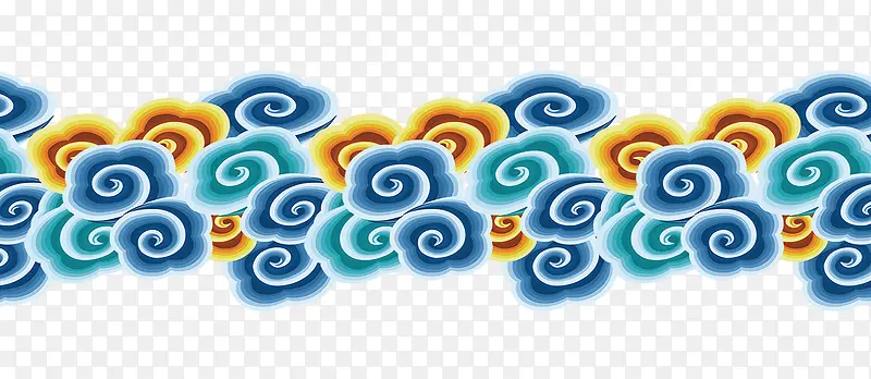 蓝色祥云免抠素材