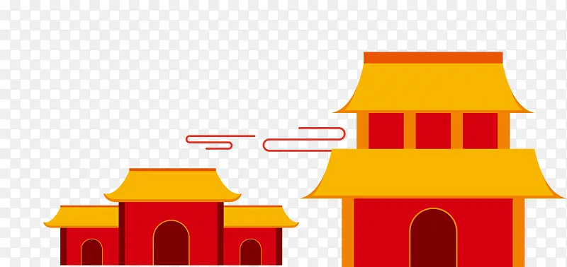 手绘中国风古建筑