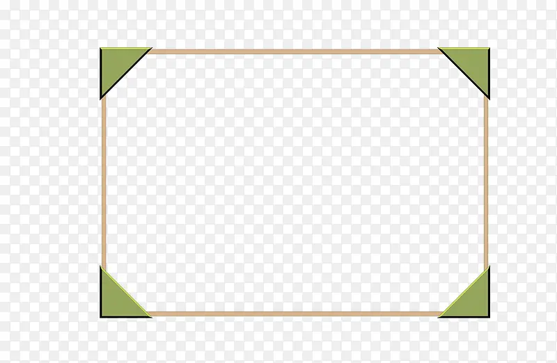 矢量卡通扁平化长方形绿色文本框