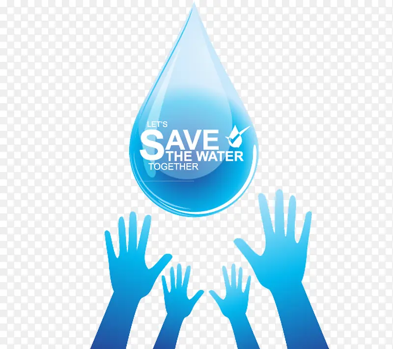 蓝色保护水资源宣传海报插图