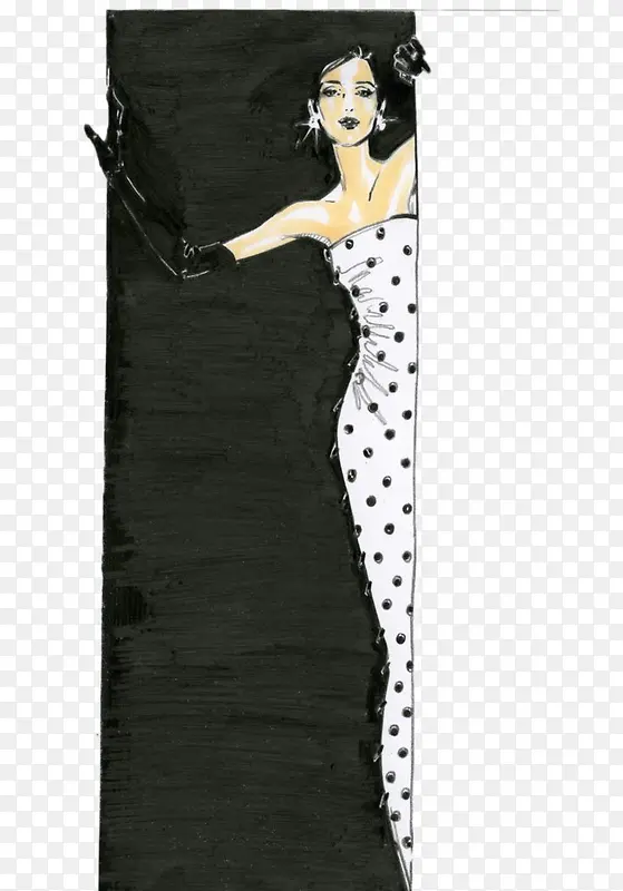 长方形中的礼服女子
