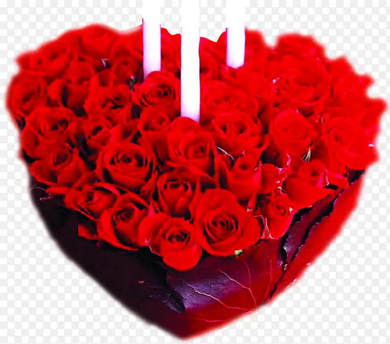 红色鲜花玫瑰爱心造型节日