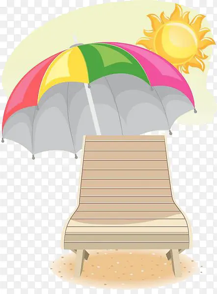 伞下的沙滩椅