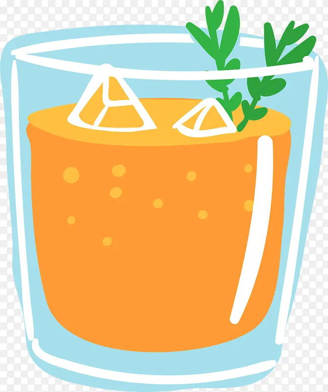 橙色卡通立体果汁