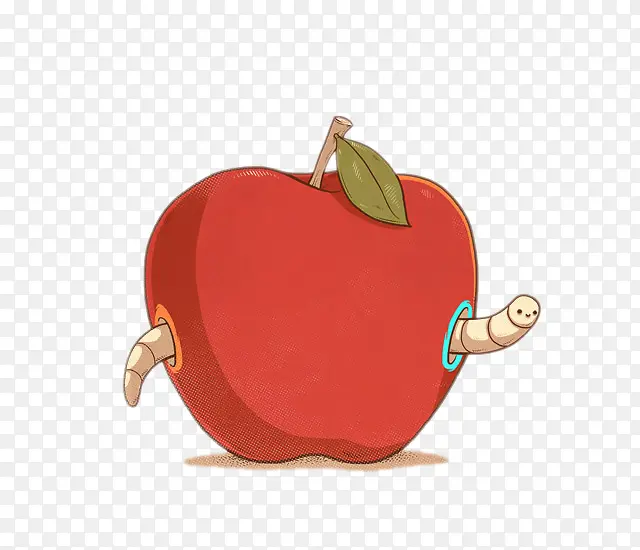 被虫子咬了的红苹果