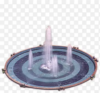 蓝色圆形喷泉创意