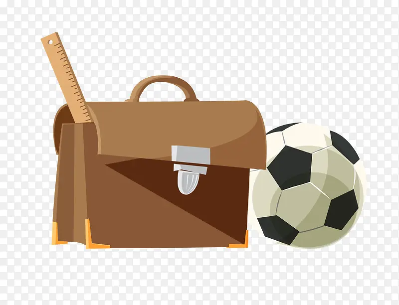 矢量包包和足球